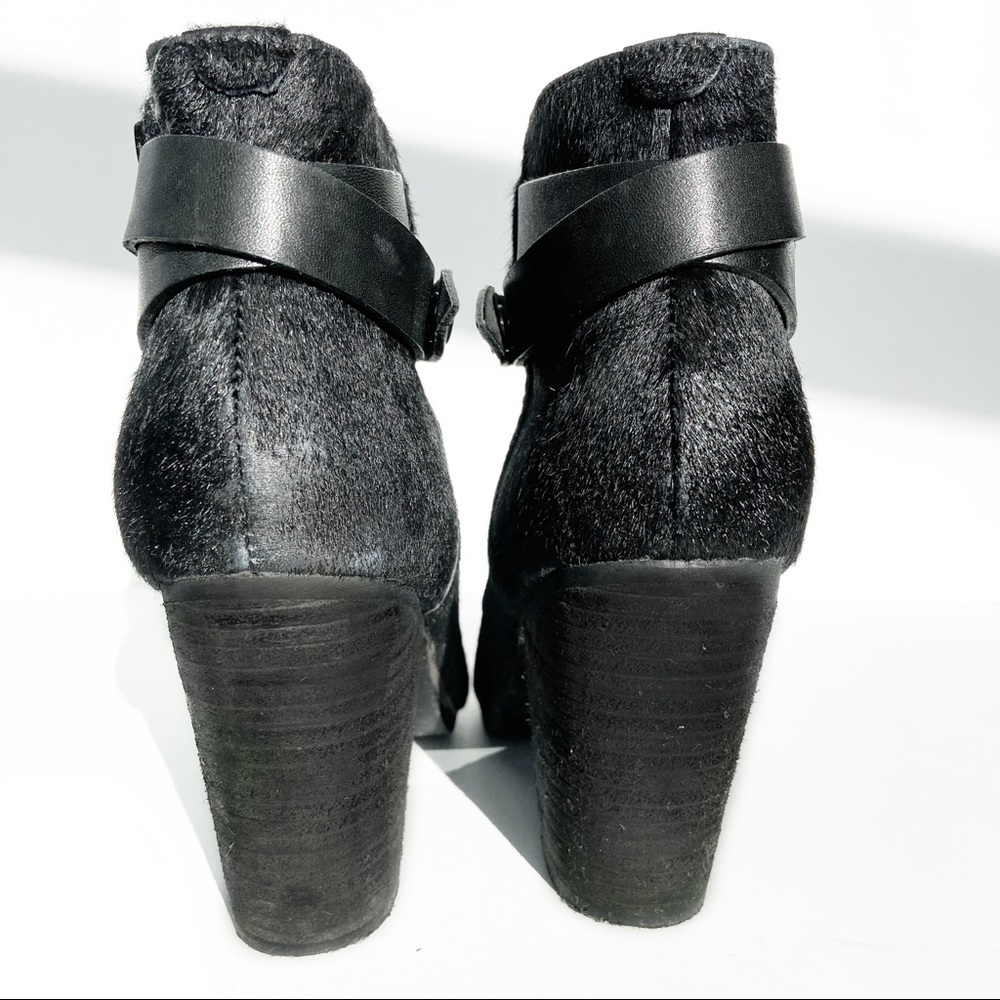 Steve Madden Black Pony Hair Ankle Boots size 10 - Picture 3 of 7